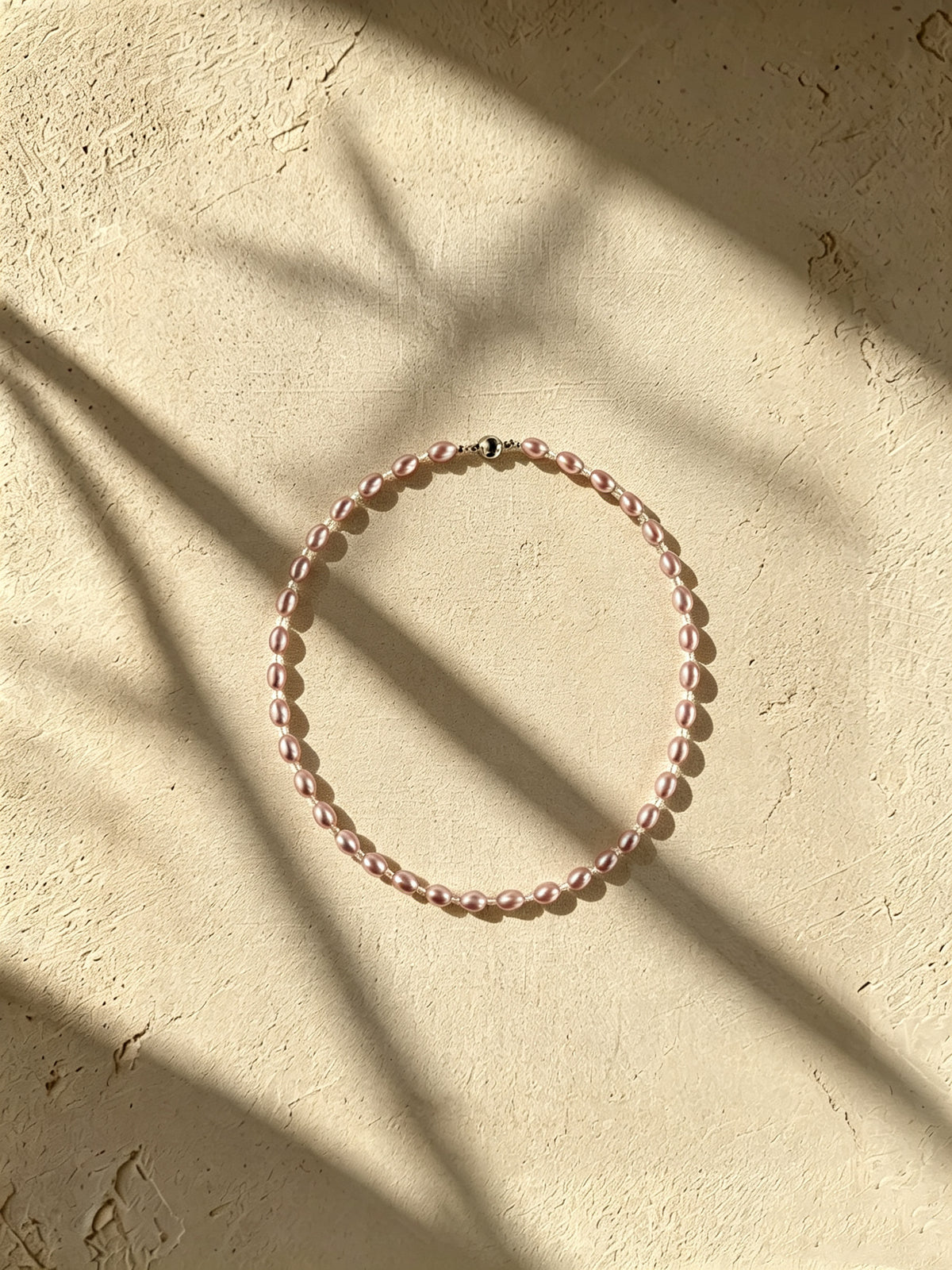 Organic 6mm Purple Rice Pearl & Petite Faceted Quartz Crystal Necklace-E12