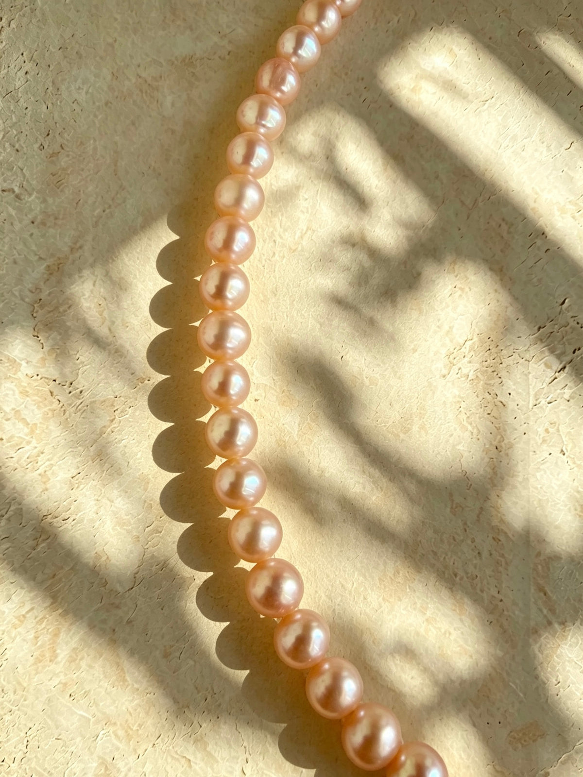 Classics 6mm Full-Round Champagne Gold Pearl Necklace-E03