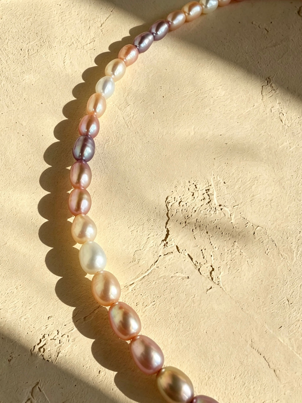 Organic 6mm Multi-Color Candy Rice Pearl Necklace-E11