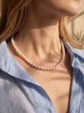 Classics 6mm Full-Round White Pearl Necklace-E01